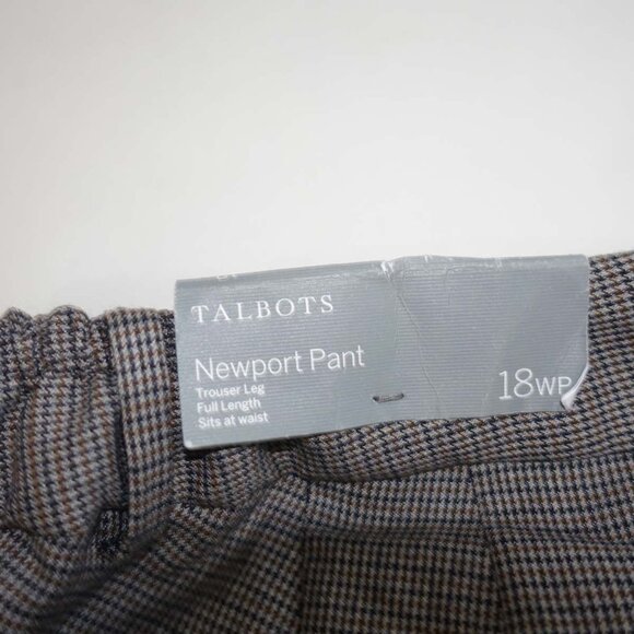 Talbots Women's Newport Trouser Leg Dress Pants Size 18W Petite NWT Brown Gray - Picture 9 of 10